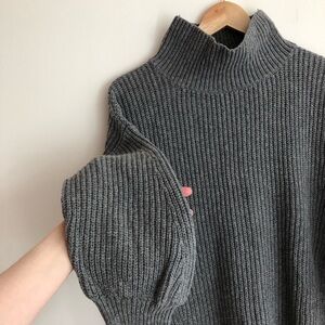 Gap grey knit sweater dress merino wool blend